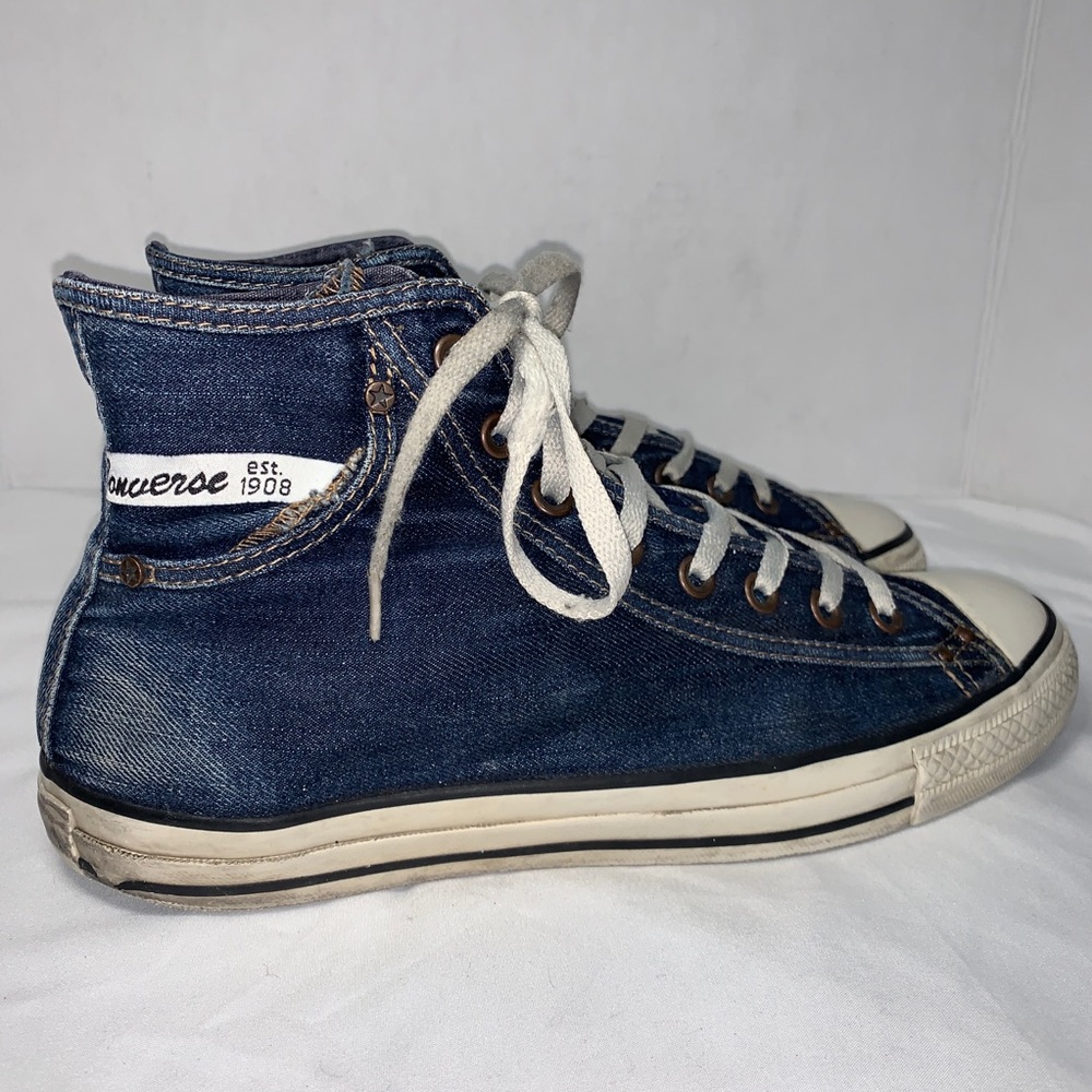 Converse all star high top denim shoes men’s 10 - Picture 2 of 8
